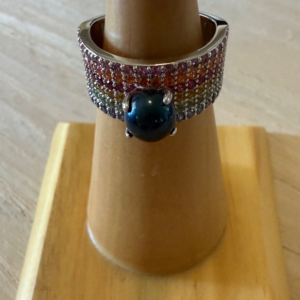 Elegant Multicolor Stone Ring - Picture 2 of 2